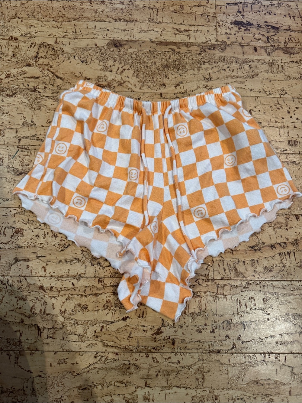 Golly Hicks Orange and White Checkered Sleep Shorts